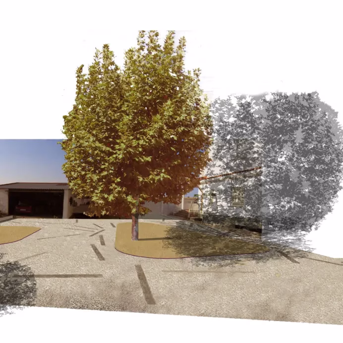 Jardín anexo a vivienda unifamiliar